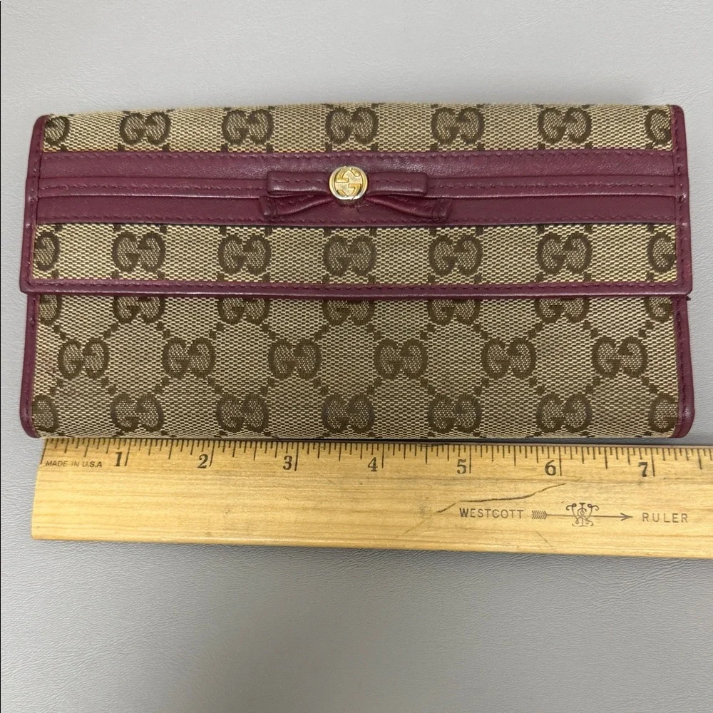 Gucci Tan and burgundy Women's Wallet - Picture 13 of 14